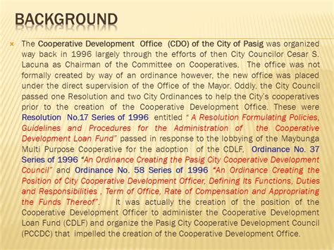 PASIG CITY COOPERATIVES RESPONDING TO .